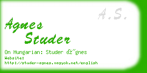 agnes studer business card